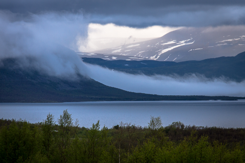 En vacker vy på väg till Riksgränsen